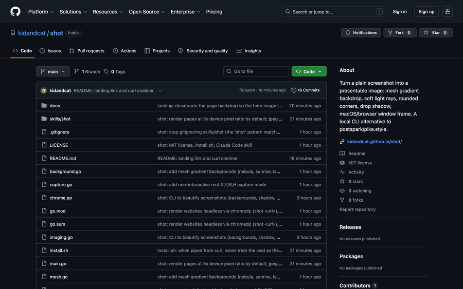 A bare, unstyled screenshot of the GitHub repository page: flat, edge to edge, no framing.